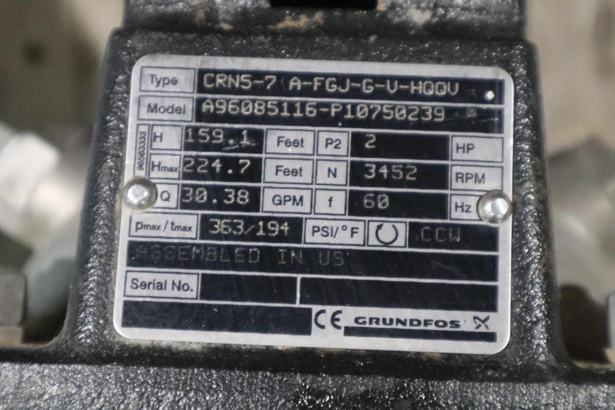 Used GRUNDFOS CRN5-7 A-FGJ-G-V-HQQV STOCK HP137