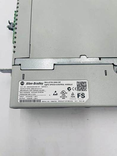 Used Allen Bradley Kinetix 6500 Safe Speed 2094-EN02D-M01-S1 with 2094-BMP5-M #K-733
