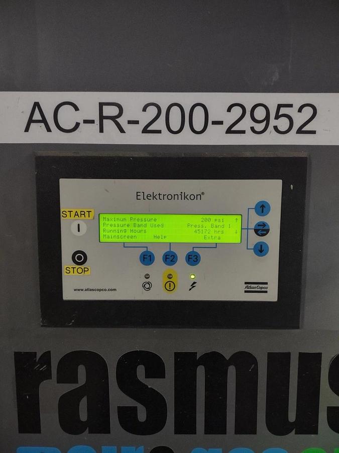 Used ATLAS COPCO MODEL GA160 200 HP AIR COMPRESSOR RECENTLY SERVICED RUN READY
