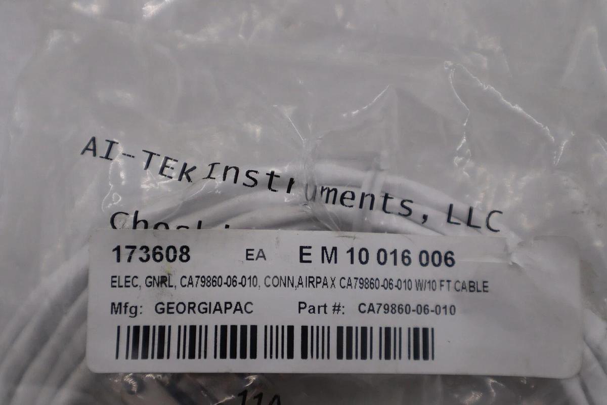 Used NEW AI-TEK INSTRUMENTS CA79860-06-010 COMPATIBLE 2 PIN CONNECTOR / 10 FOOT CABLE