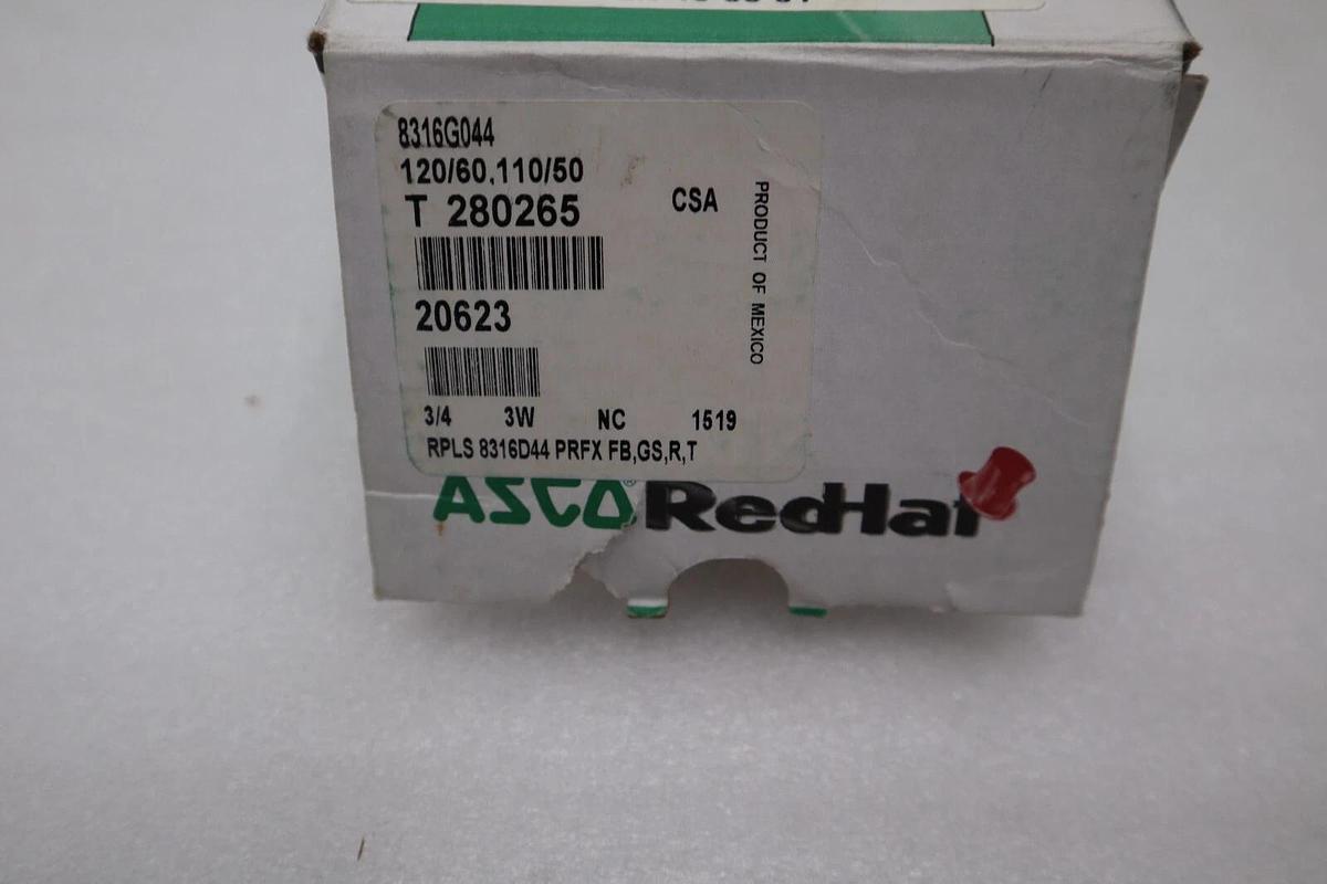 Used NEW ASCO Red Hat EF8316G044 Solenoid Valve Solenoid 120V 60Hz STOCK G538