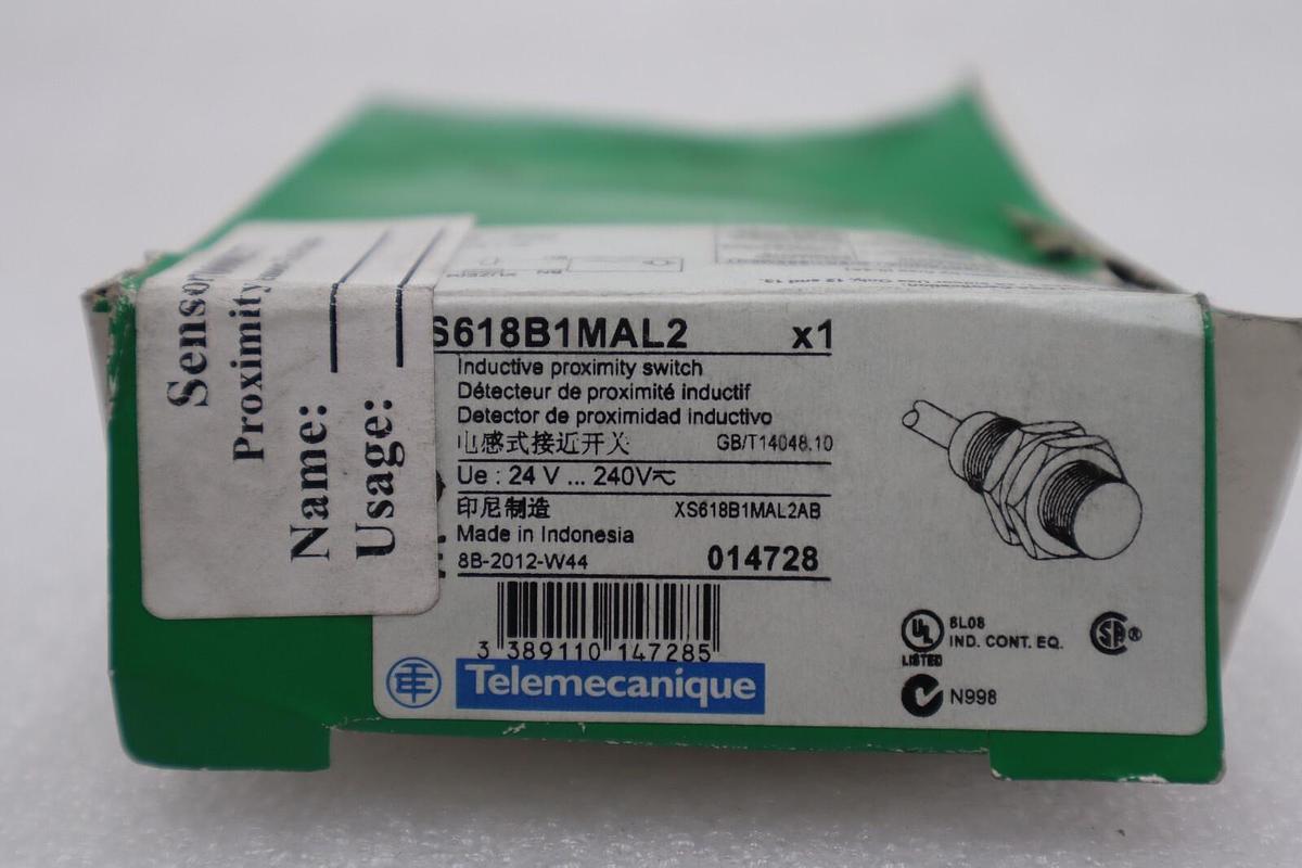 Used TELEMECANIQUE XS618B1MAL2 INDUCTIVE PROXIMITY SWITCH STOCK #K-2319