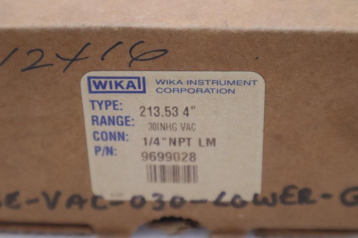 WIKA 9699028 -30-0INHG - NEW IN BOX - STOCK GF609A