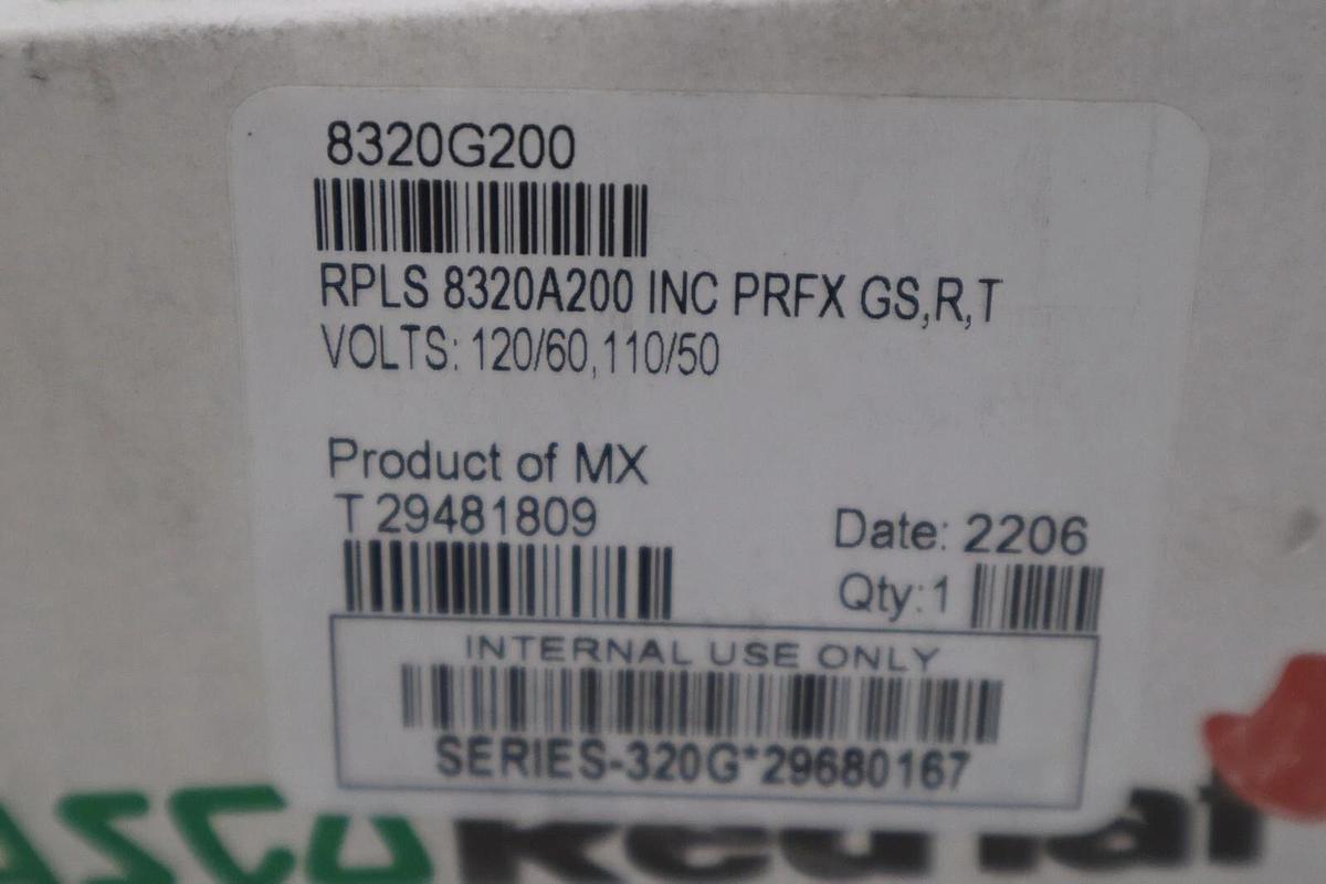 Used NEW  ASCO 8320G200 3-Way  STAINLESS SOLENOID VALVE 1/4" 120Vac STOCK G565