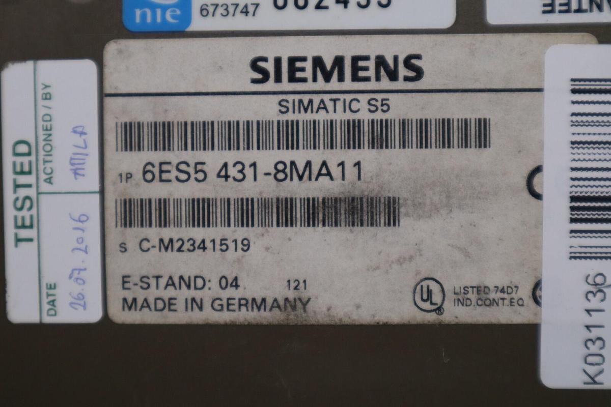 Used LOT OF 11 - Siemens 6ES5 431-8MA11 Simatic S5 Digital Input Module DC STOCK 5406