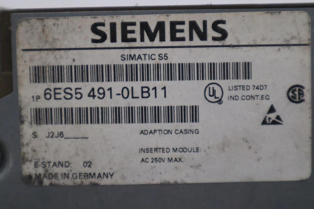 Used LOT OF 3 - Siemens 6ES5 491-0LB11 SIMATIC S5 Adapter Casing STOCK 5409