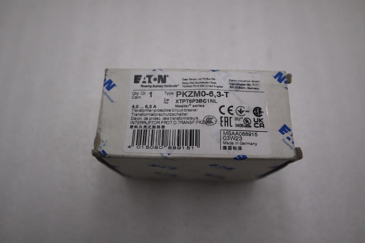 Used NEW OPEN BOX EATON MOELLER PKZM0-6 3-T Circuit Breaker PKZM0-6.3-T STK H287A