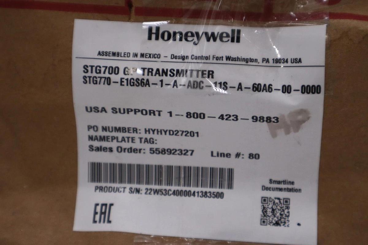 HONEYWELL STG 700 GP TRANSMITTER STG770-EIGS6A-1-A-ADC-11S-A-60A6-00-0000 G-498