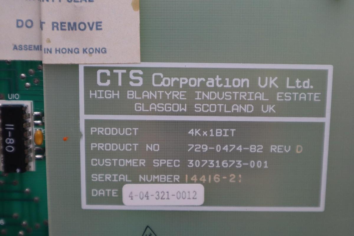 NEW CTS CORPORATION 729-0474-82 CIRCUT BOARD STOCK G594