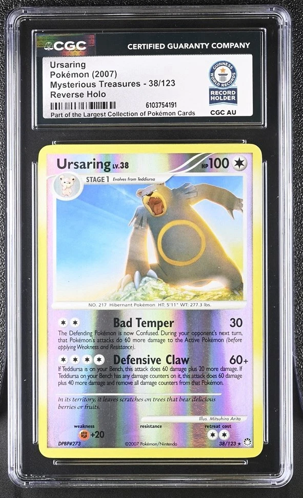 Used URSARING - 38/123 - MYSTERIOUS TREASURES - REVERSE HOLO - 2007 CGC WORLD RECORD