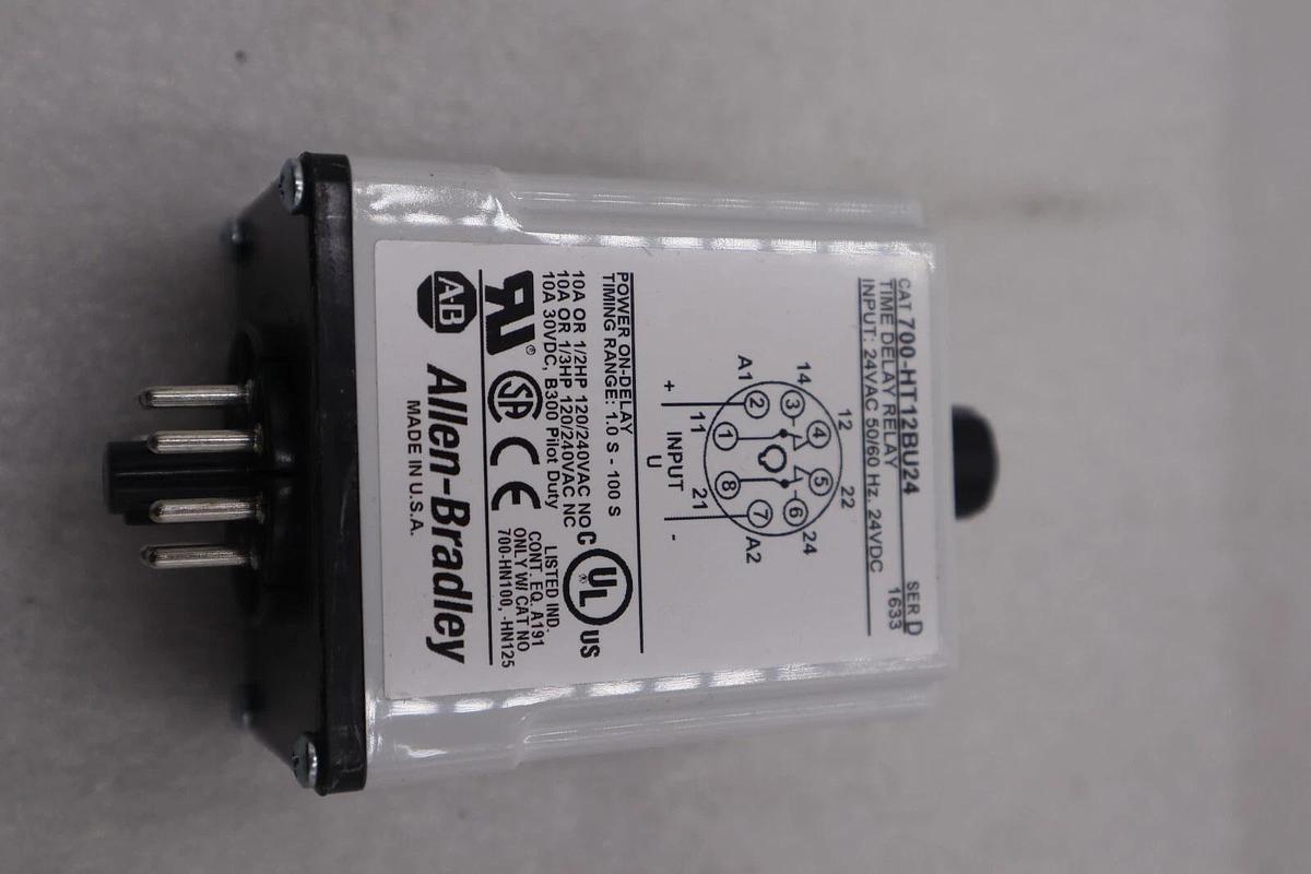 Used NEW ALLEN BRADLEY 700-HT12BU24 TIME DELAY RELAY SERIES D STOCK K-3393