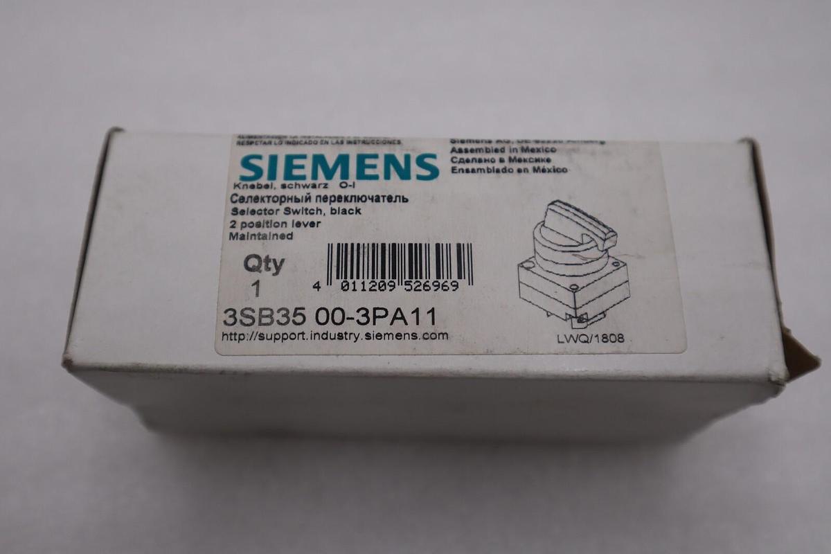 NEW IN BOX Siemens 3SB35 00-3PA11 Selector Switch 2 Position Black STOCK H220A