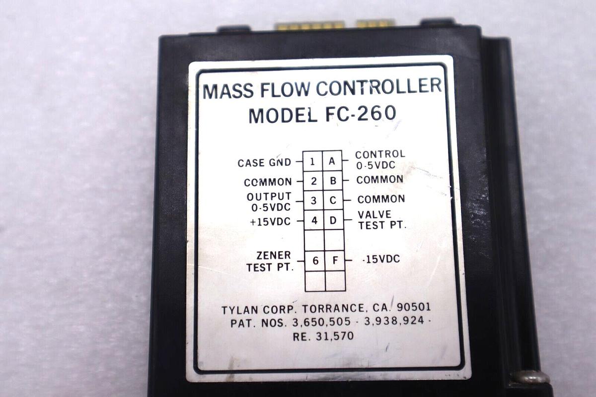 Used TYLAN MODEL FC-260 MASS FLOW CONTROLLER 150 PSIG MAX S/N AA804014 2 SLPM #K-1846