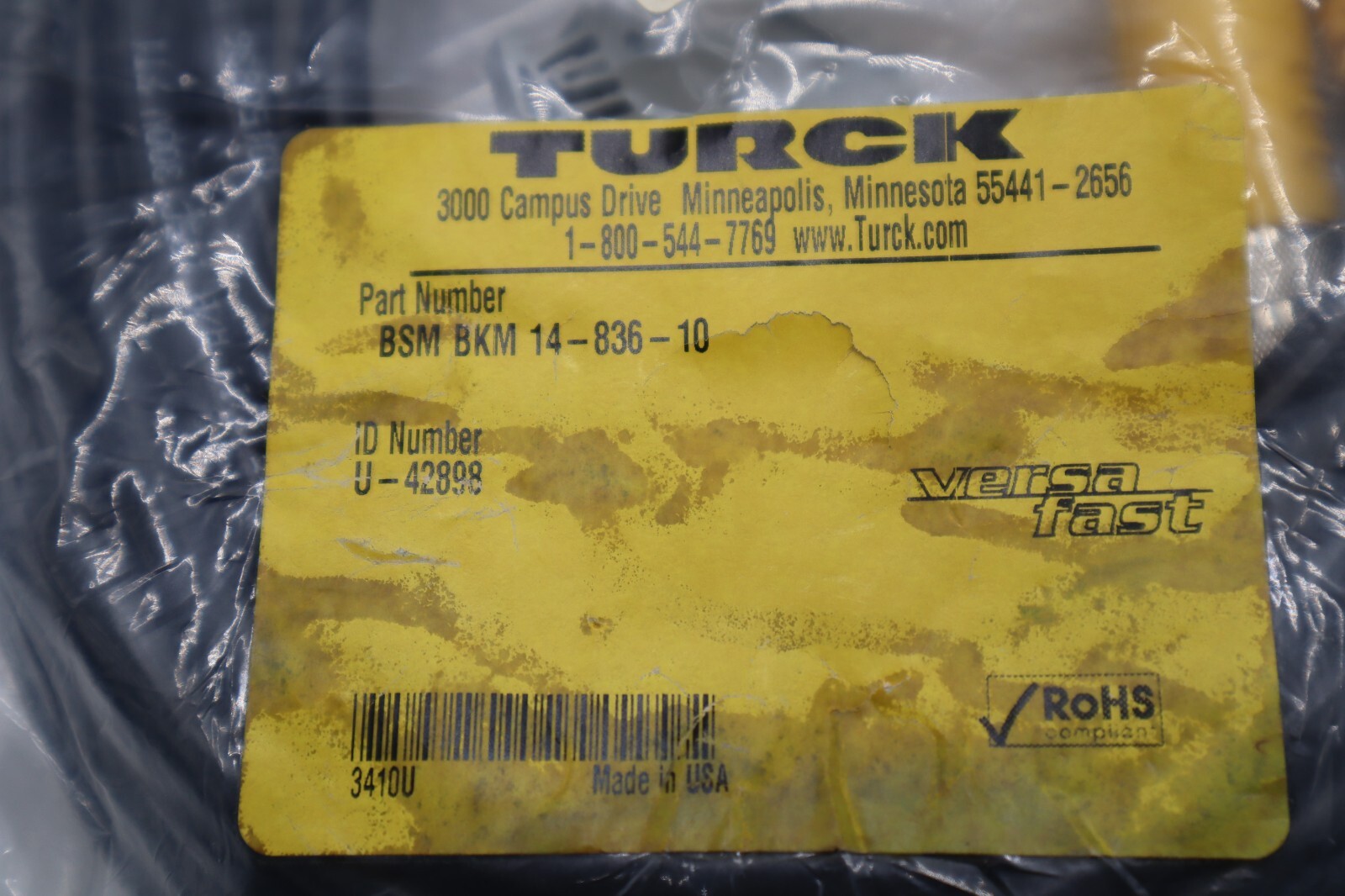 NEW TURCK BSM BKM 14-836-10 / BSMBKM1483610 STOCK K-3897