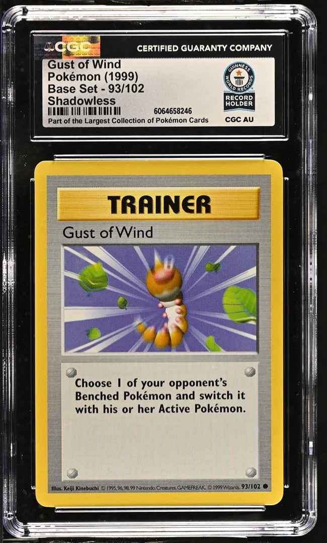 Used 1999 Pokemon Gust of Wind Shadowless 93/102 Base Set - CGC WORLD RECORD 1/1