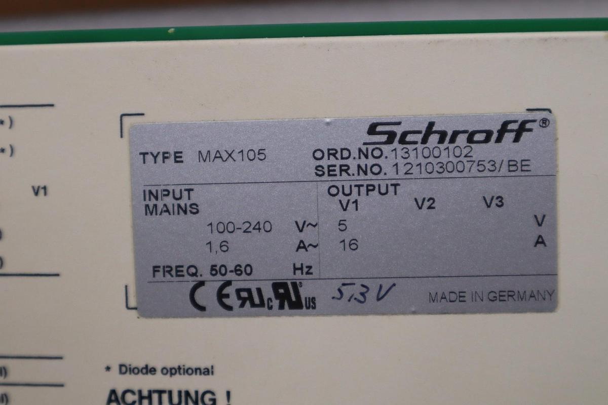 Used NEW OPEN BOX Schroff MAX105 Power Supply STOCK H1414