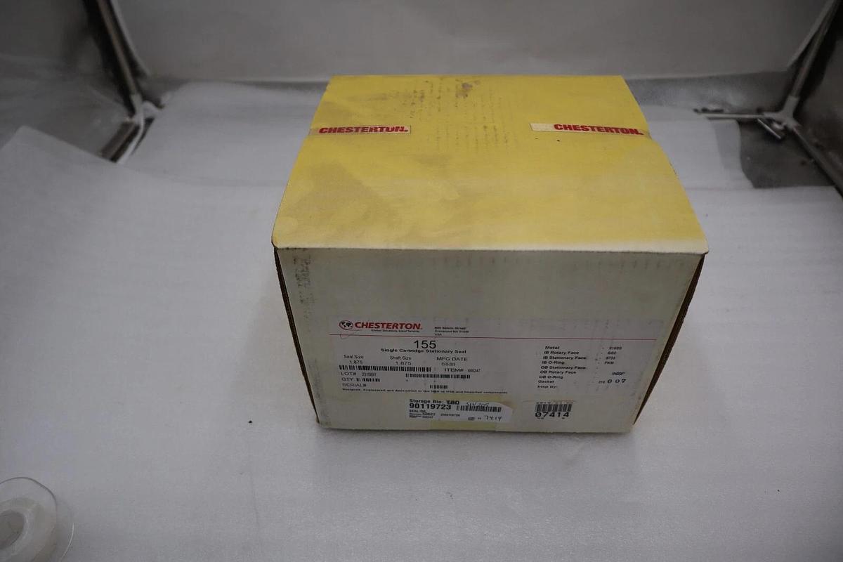 Used Chesterton Single Cartridge Stationary Seal 155 SHAFT/SEAL SIZE 1.875 SS NEW