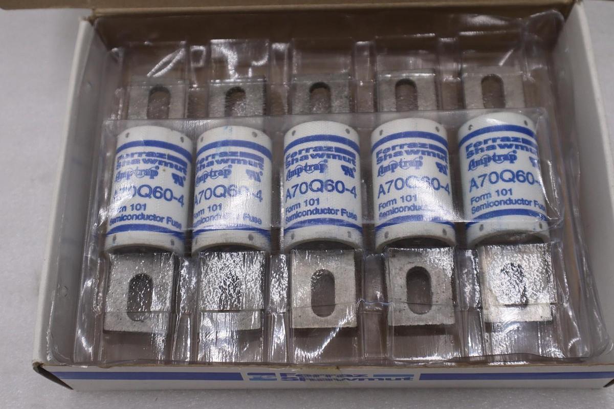 Used NEW BOX OF 5 FERRAZ SHAWMUT 60A 700V SEMICONDUCTOR FUSE A70P60-4 STOCK GF-634A
