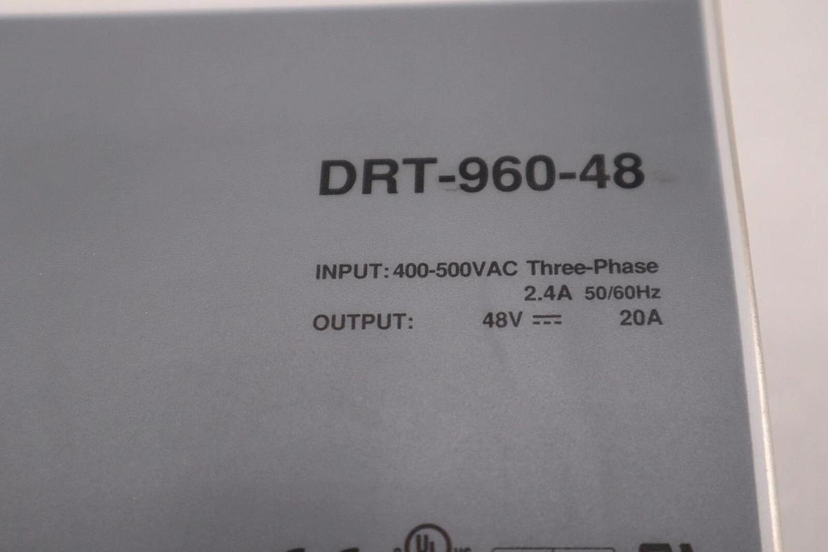 Used Mean Well DRT-960-48 Switching Power Supply IN 400-500V 2.4A Out 48VDC 20A NEW