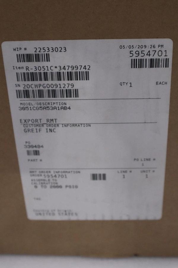 Used Rosemount 3051CG5A53A1AB4 Pressure Transmitter NEW IN BOX STOCK GF-303