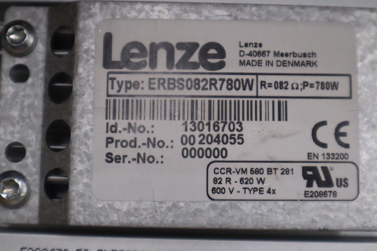 Used LENZE ERBS082R780W, BRAKE RESISTOR, NEW STOCK #G85