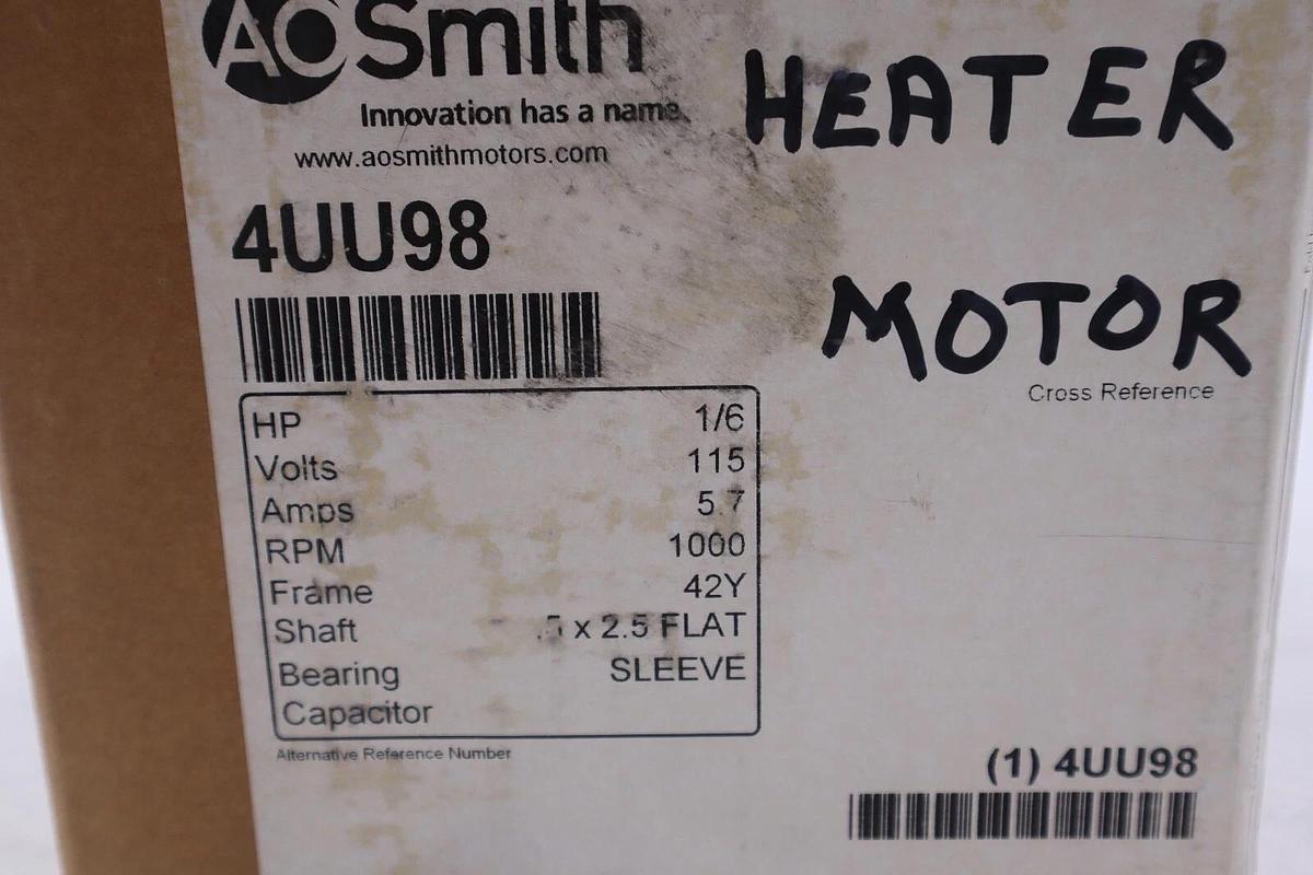 NEW OPEN BOX Ao Smith 4UU95 Unit Heater Motor 42y 1/6hp 1000rpm 115v-ac #2022-A
