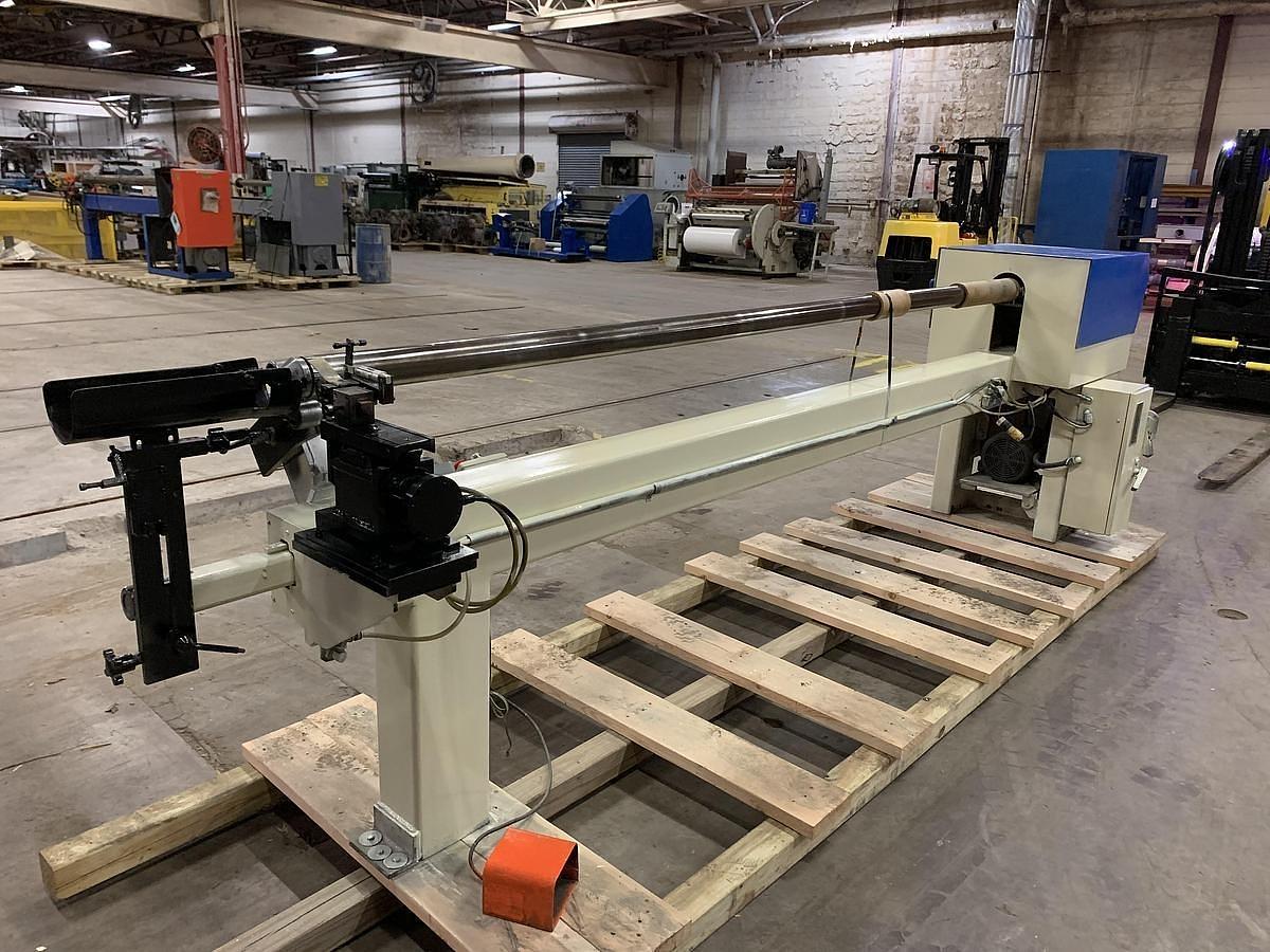 Used 120" WIDE AUTOMATIC HANDLING SHARK-10 CORE CUTTER FOR 3" CORES