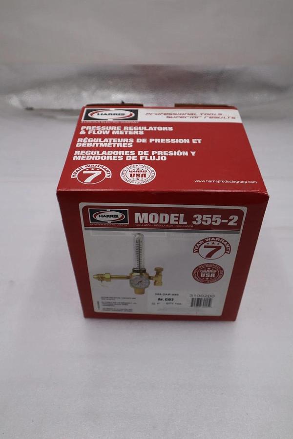 Used NEW, HARRIS MODEL 355-2 ARGON / CO2 FLOWMETER REGULATOR STOCK GF-1201