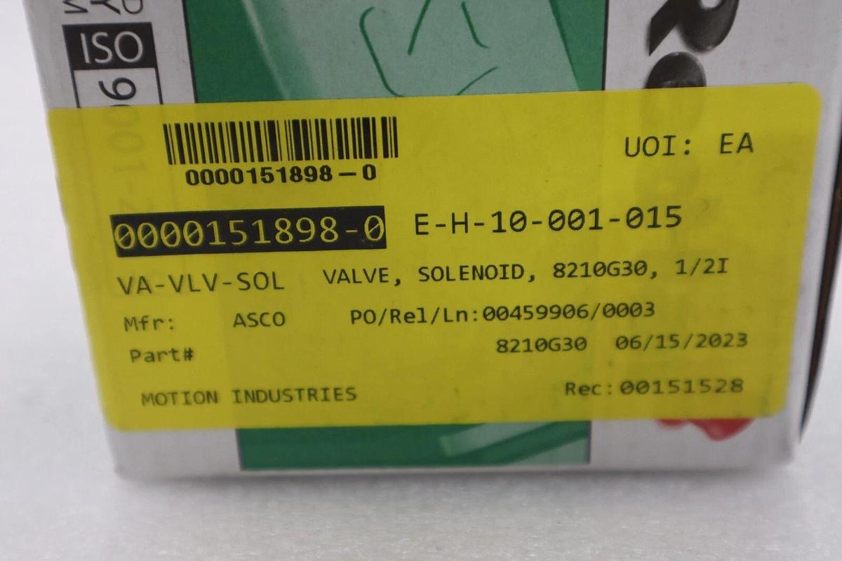 1/2" ASCO 8210G030 Stainless Steel Solenoid Valve NEW IN BOX STOCK G552