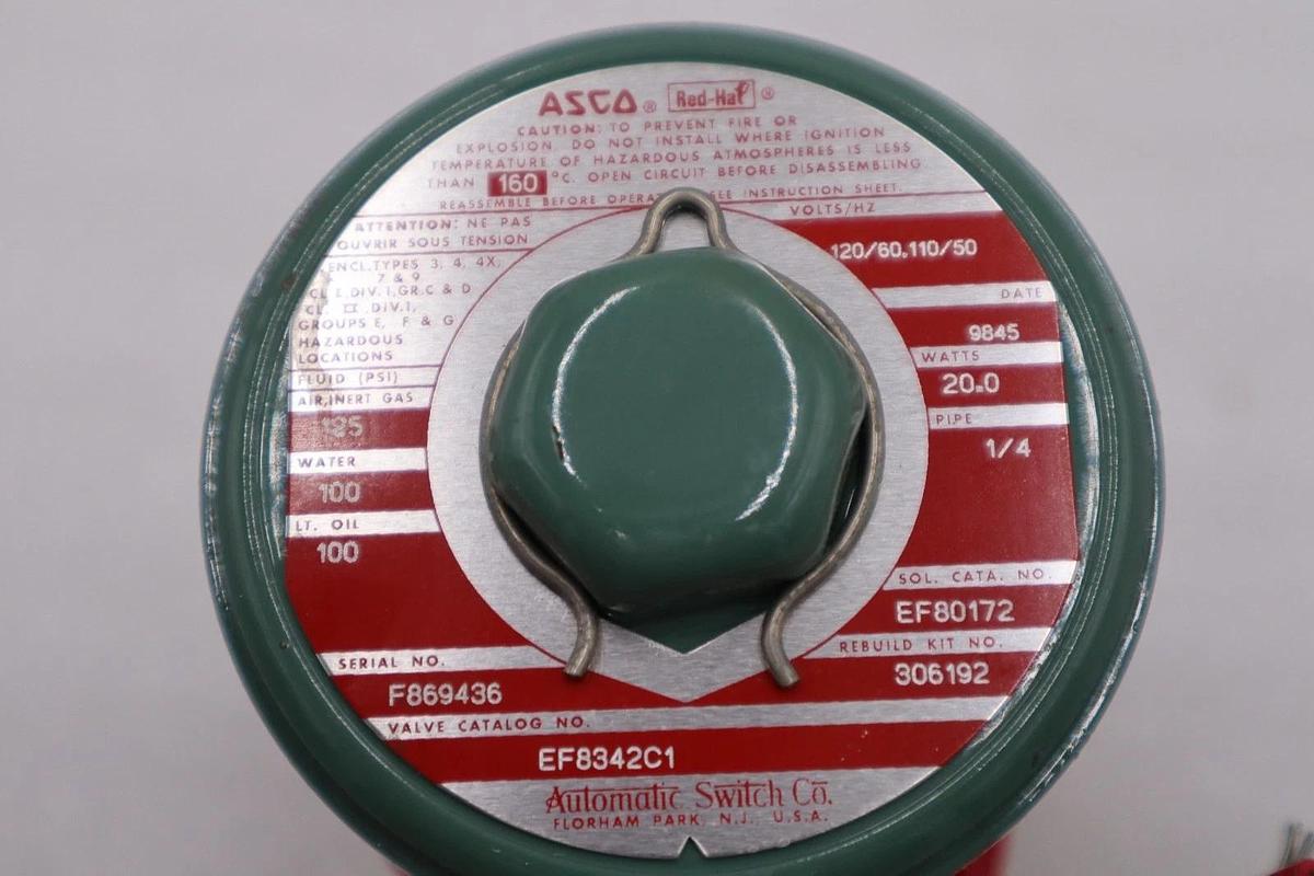 ASCO REDHAT EF8342C1 120/60 110/50 100PSI 1/4" STOCK H1588