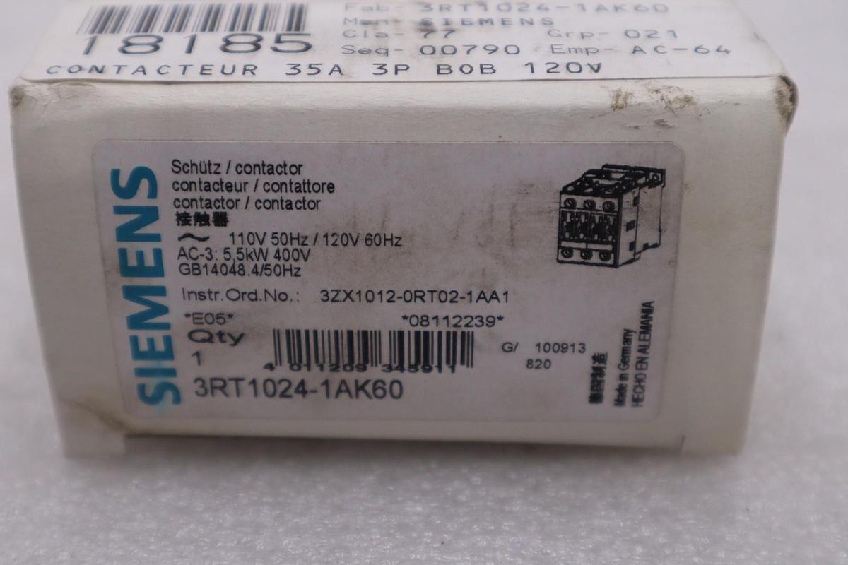 Used SIEMENS 3RT1024-1AK60 CONTACTOR STOCK #K-3914A
