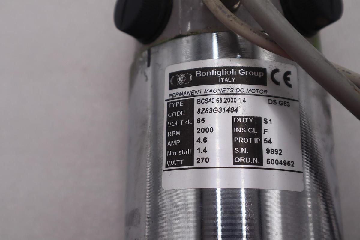 Used NEW Bonfiglioli Bologna Biboni BCS40 65 2000 1.4 DC Motor STOCK 2691