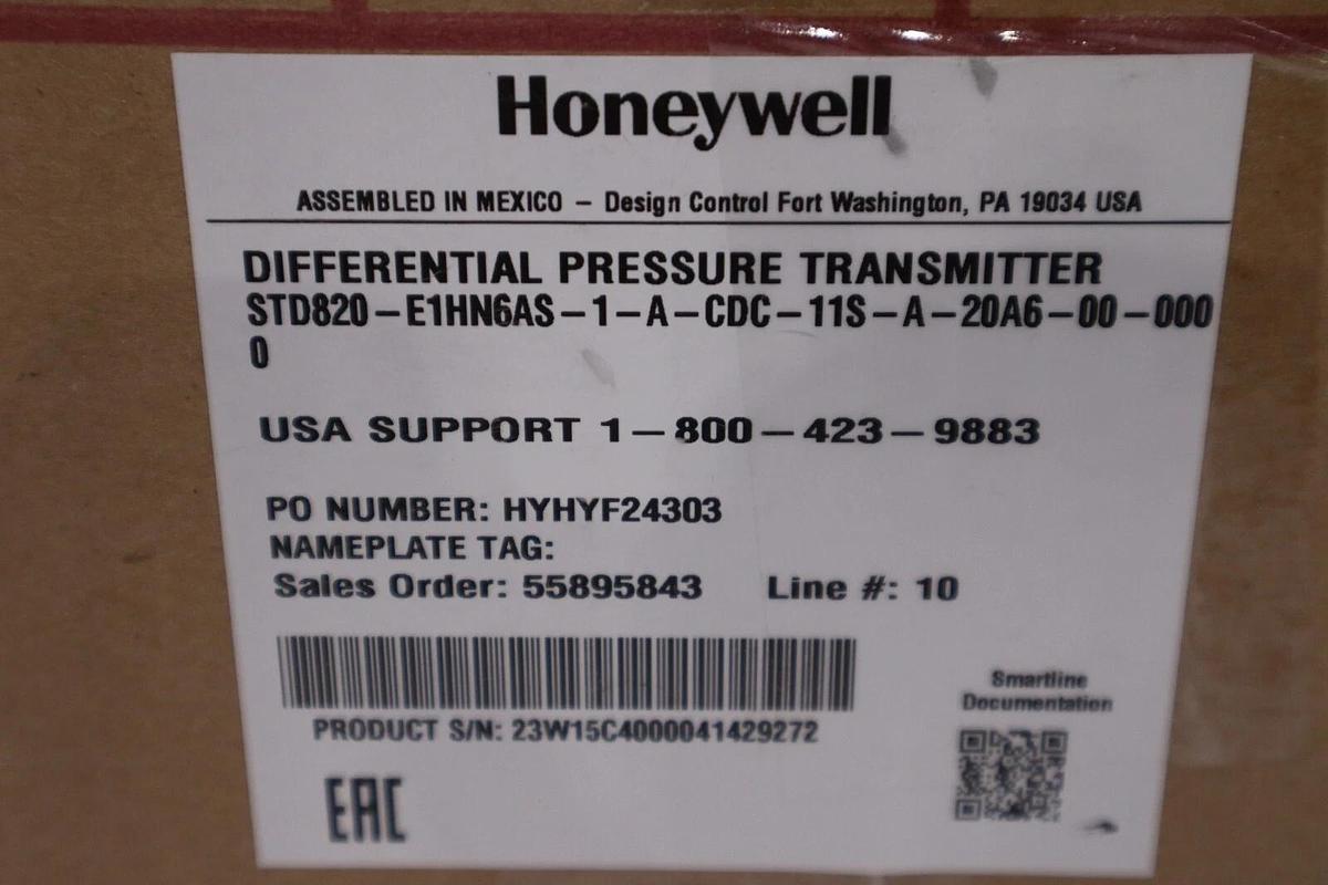 Used HONEYWELL STD820-E1HN6AS-1-A-CDC-11S-A-20A6-00-0000 / STD820 TRANSMITTER #G403