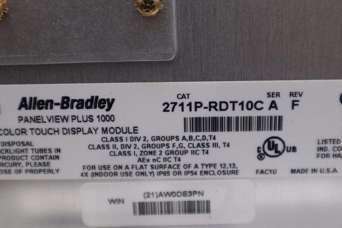 Used AB 2711P-RDT10C W/ 2711P-T10C4D1 PanelView Color Touch Display Module STOCK 4809