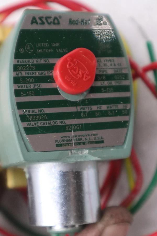Used ASCO 8210G1 110/120V 5-200PSI 3/8" - NEW IN BOX - STOCK GF646A