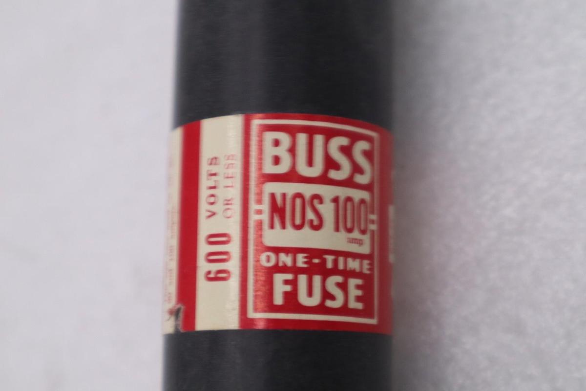 Used LOT OF 4 - Bussmann BUSS NOS-100/ NOS100Class H One-Time Cartridge Fuse - 4941A