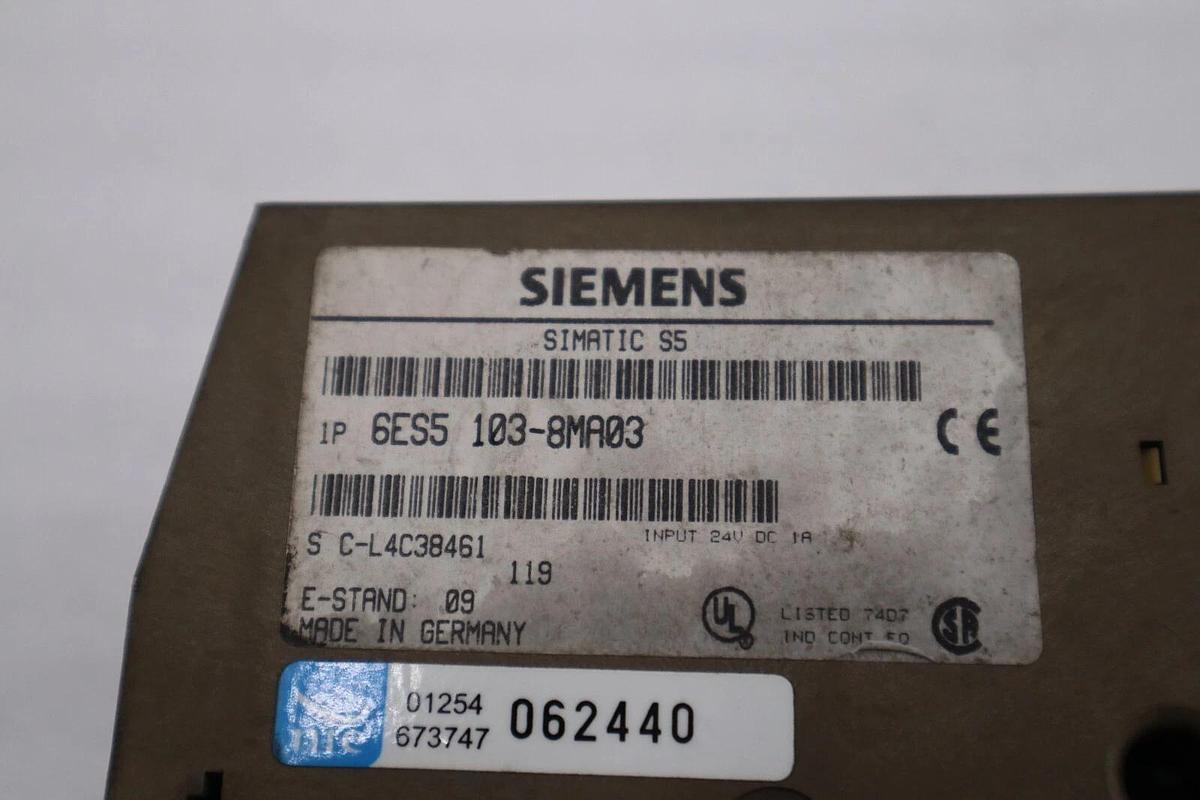 Used Siemens 6ES5 103-8MA03 Simatic S5-100U CPU STOCK L-388-C