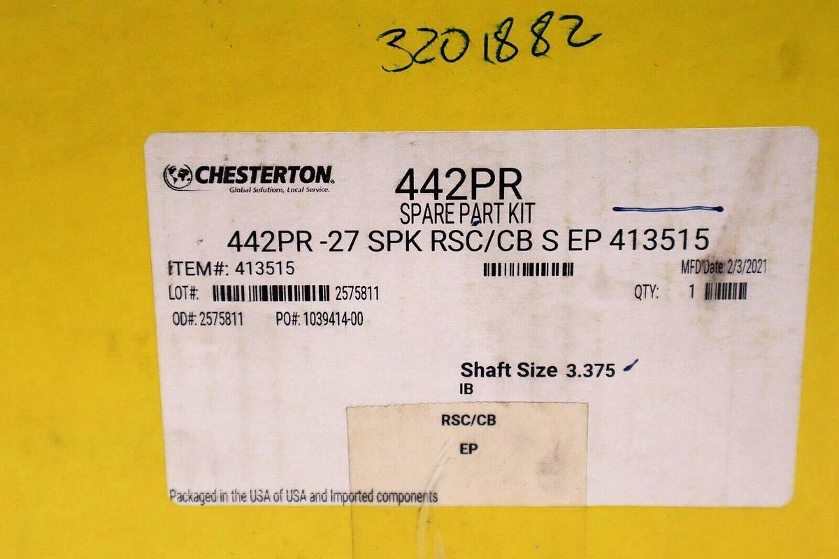 CHESTERTON 442PR SPARE PART KIT SHAFT SIZE 3.375 STOCK #1115A