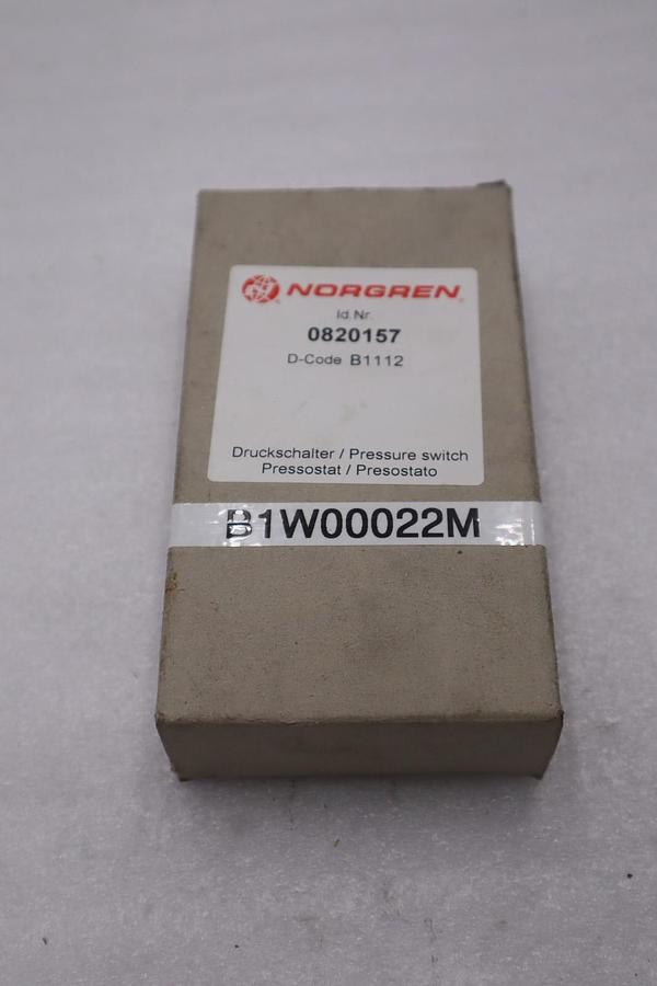 Used NEW OPEN BOX NORGREN 0820157 PRESSURE SWITCH 0.2 12 bar STOCK G104B