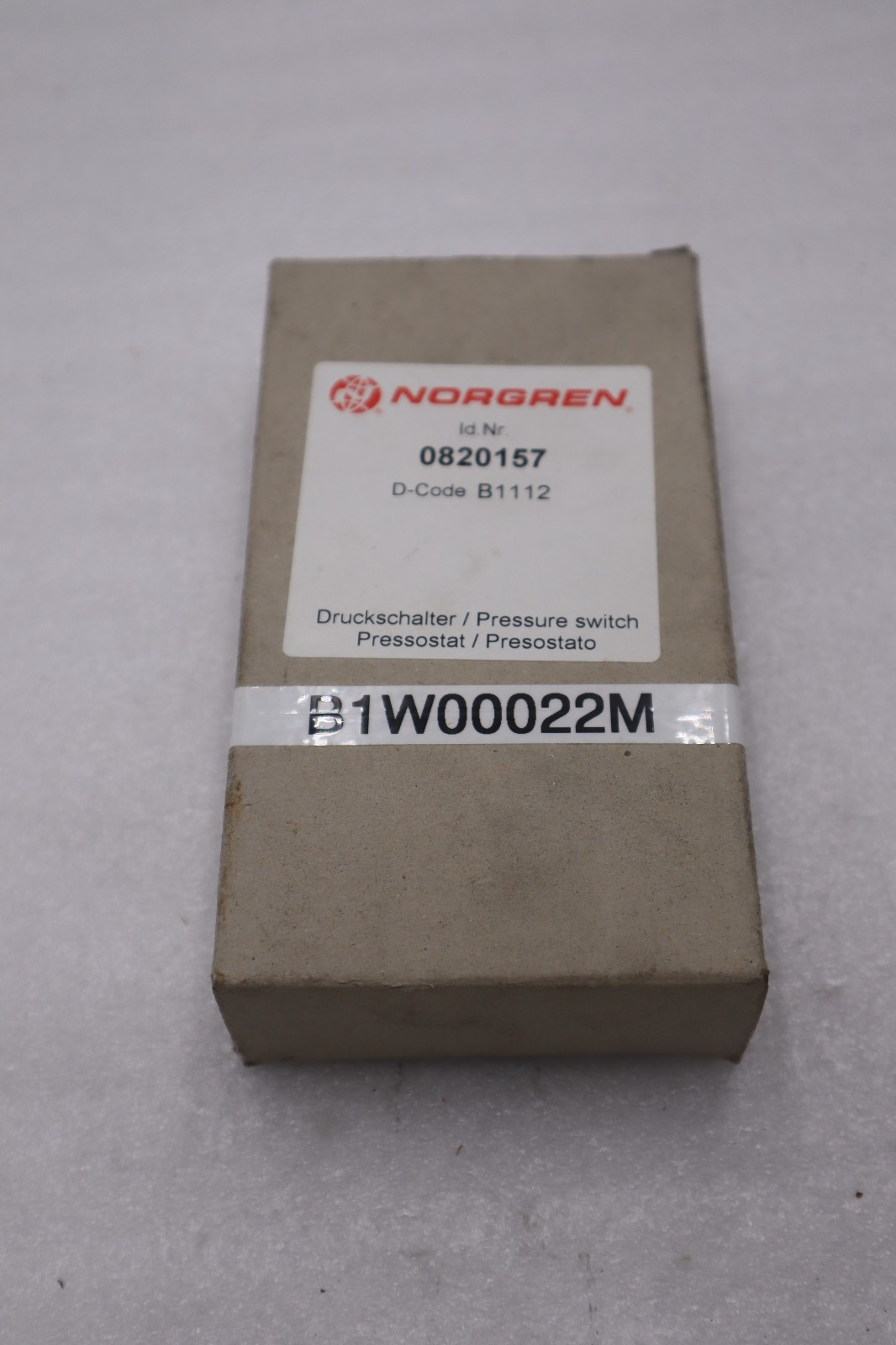 Used NEW OPEN BOX NORGREN 0820157 PRESSURE SWITCH 0.2 12 bar STOCK G104B
