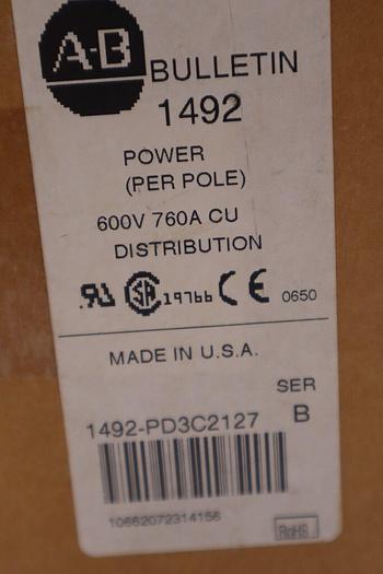 ALLEN BRADLEY 1492-PD3C2127 SER B TERMINAL BLOCK NEW OPEN BOX STOCK 5159