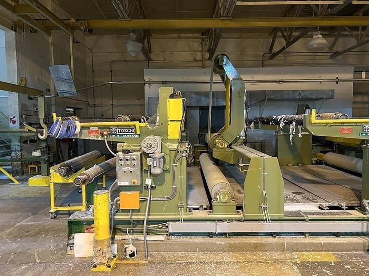 Used 132" TOSCHI - TOSOTEC BELT DRIVEN UNWIND STANDS 72" DIAMETER (QUANTITY 3)