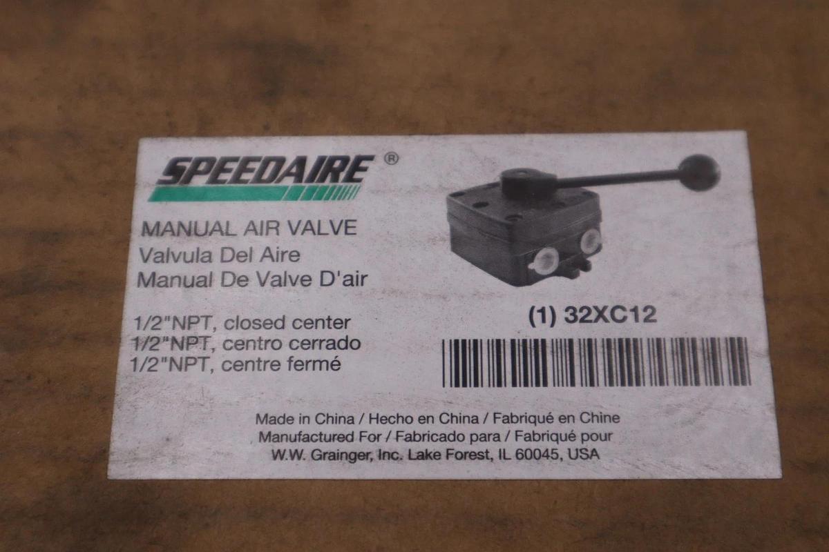 Used SPEEDAIRE 32XC12 Manual Air Control Valve Lever - NEW IN BOX - STOCK 5647CC
