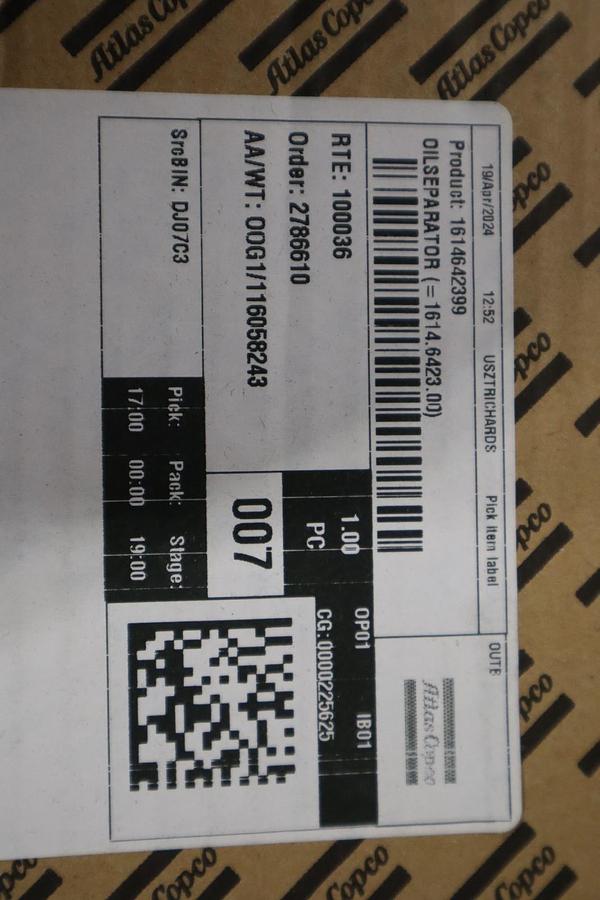 Used NEW OPEN BOX 1614-6423-99 Oil Separator Suitable Atlas Copco 1614642399 STK SGF6