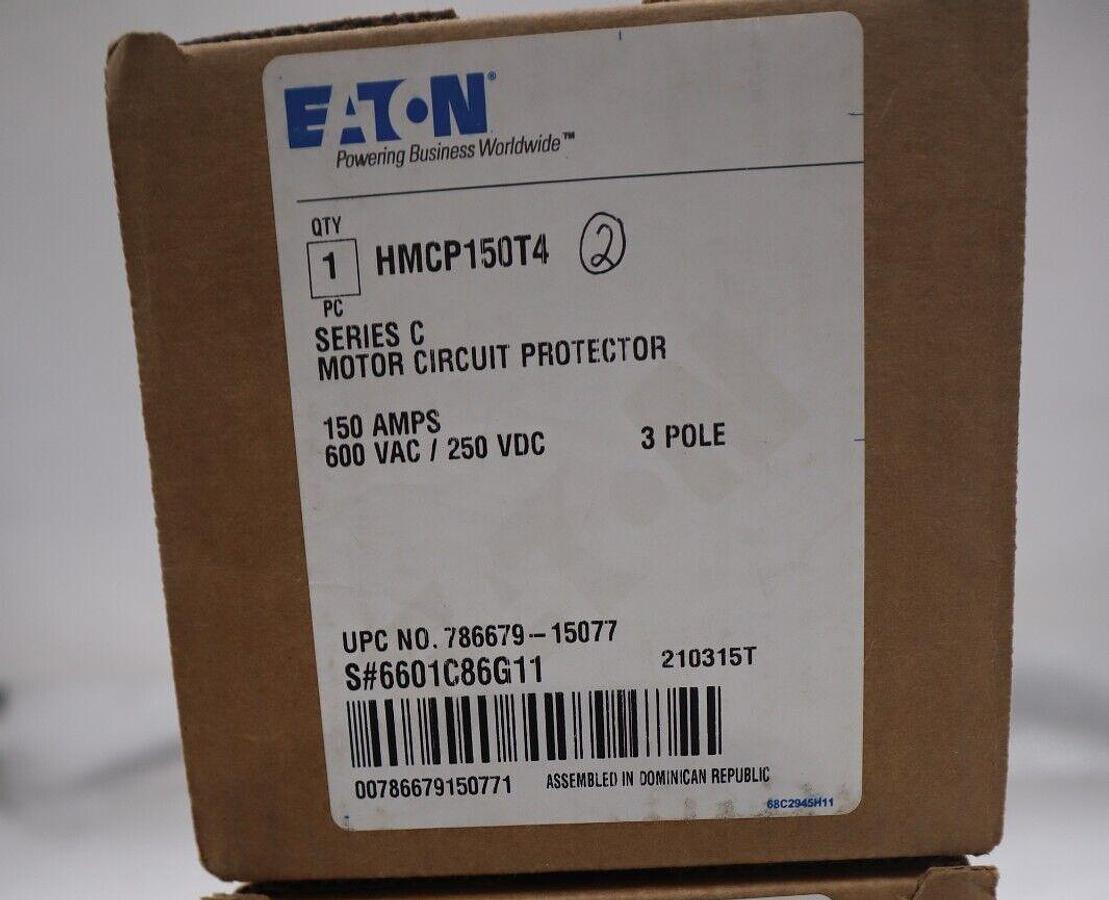 Used EATON CORPORATION HMCP150T4 NEW IN BOX MOTOR CIRCUIT BREAKER STOCK G53A