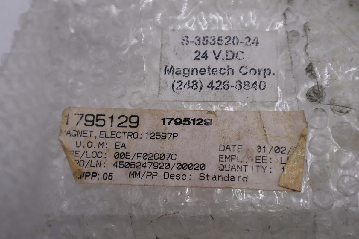Used NEW OPEN BOX MAGNETECH CORP S-353520-24 ELECTROMAGNET HOLDING STK H395A