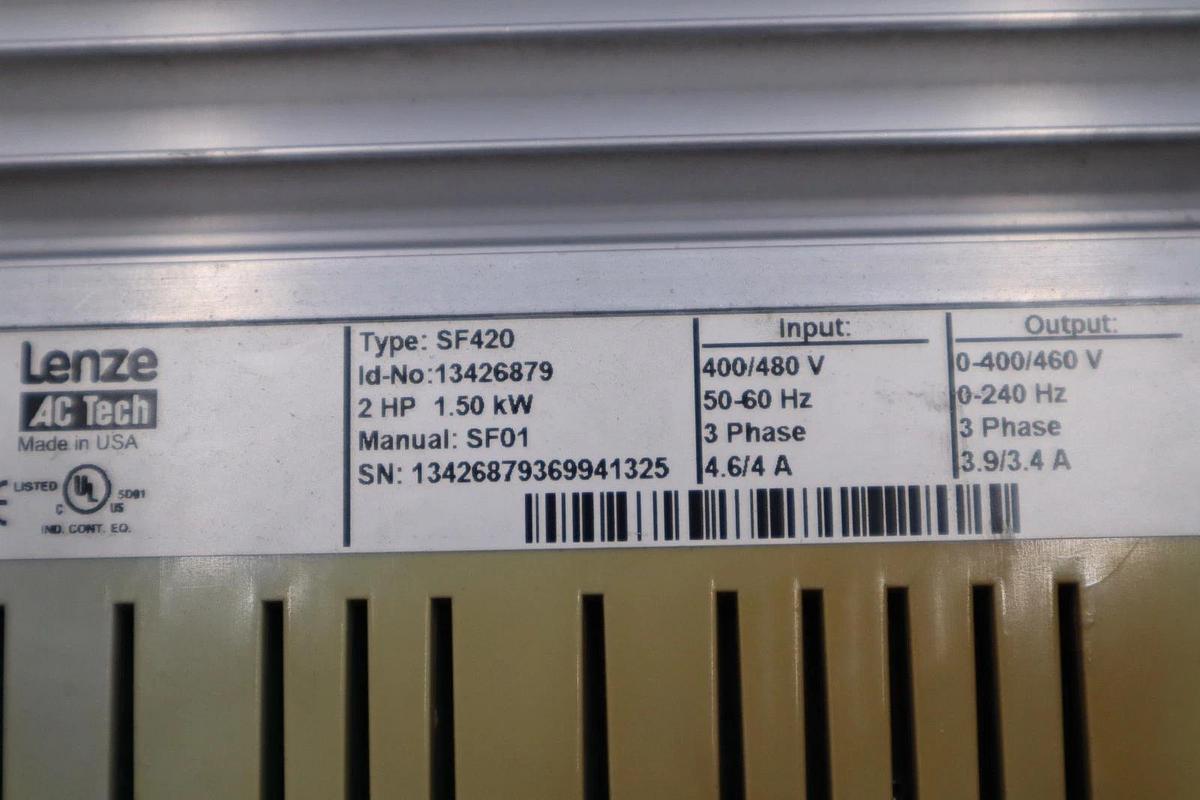 Used AC TECH SF420 Variable Speed AC Motor Drives 2HP/1.5kW 400/480v STOCK GF115