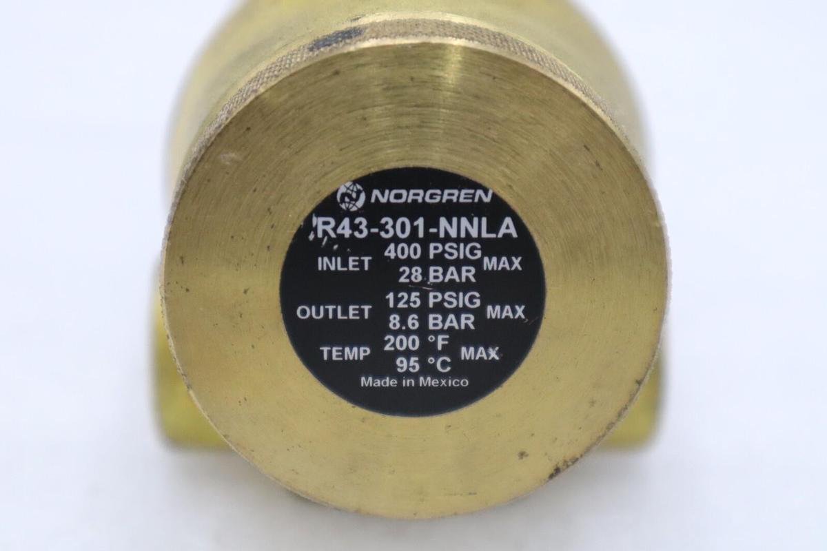 Used NORGREN R43-301-NNLA / R43301NNLA BRASS VALVE NEW (EIGHT AVAILABLE) STOCK H963