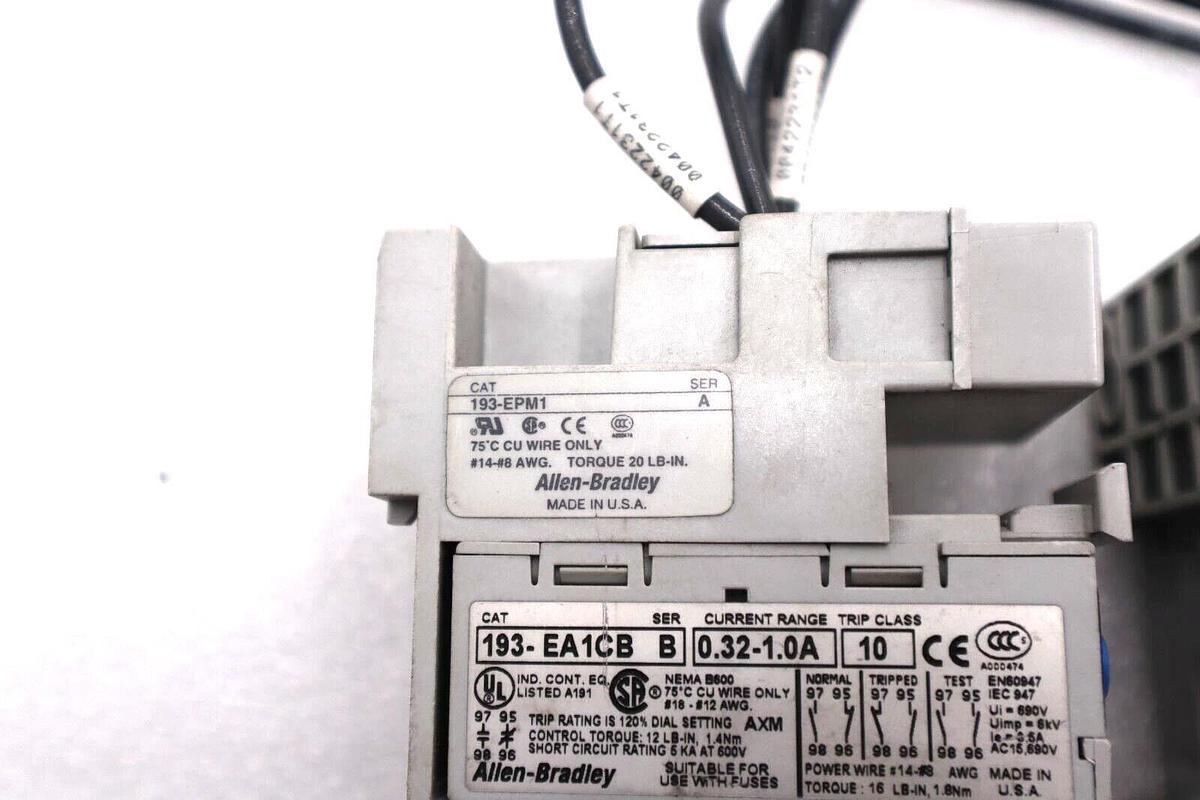 Used ALLEN BRADLEY 193-EA1CB 193-EPM1 DIN RAIL PANEL ADAPTER #L-631