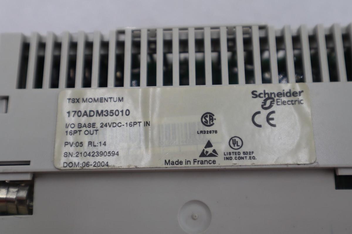 Used Schneider Electric 170ADM35010 PLC I/O Base 24VDC-16PT IN/OUT #4103